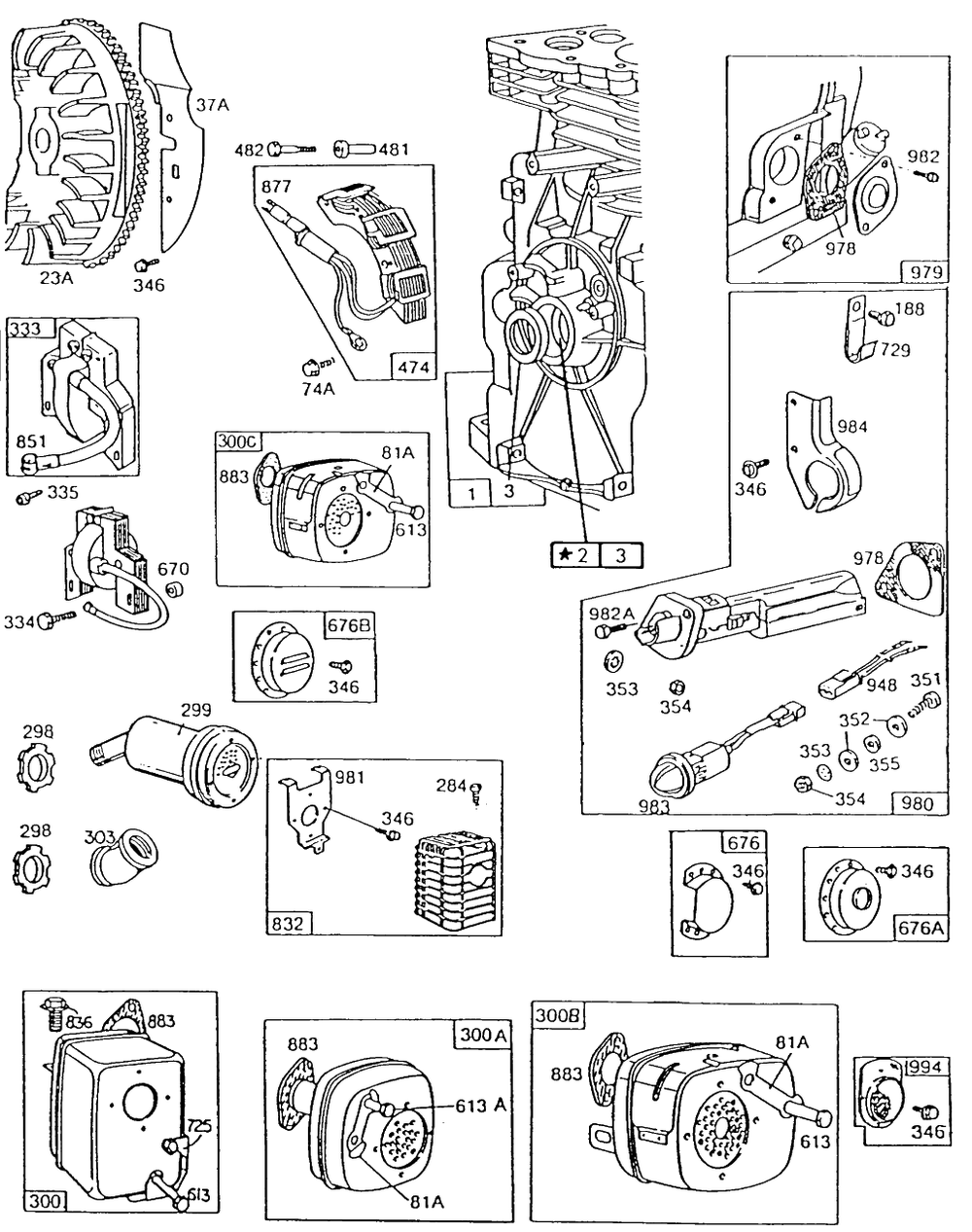 Mufflers,primer,electrical Diagram and Parts List for 132252-0234-XX  Briggs and Stratton Engine